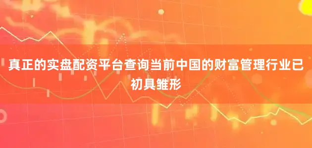 真正的实盘配资平台查询当前中国的财富管理行业已初具雏形